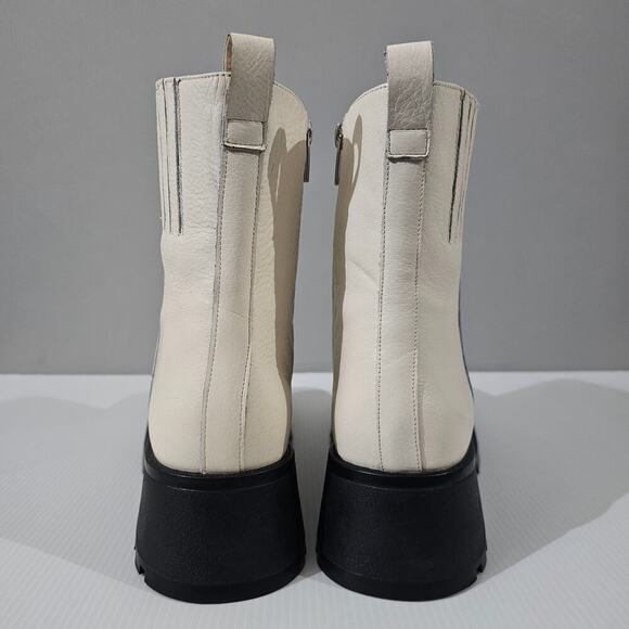 NEW Vince Camuto Neframes Ankle Boot Women 10 Cream Leather Chunky Sole Platform - Picture 8 of 16